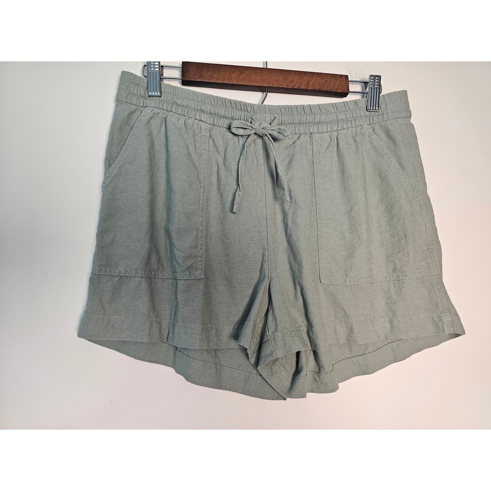 [Coastal] J.Crew‎ Seaside Linen Blend Shorts Womens Small Sage Green Drawstring